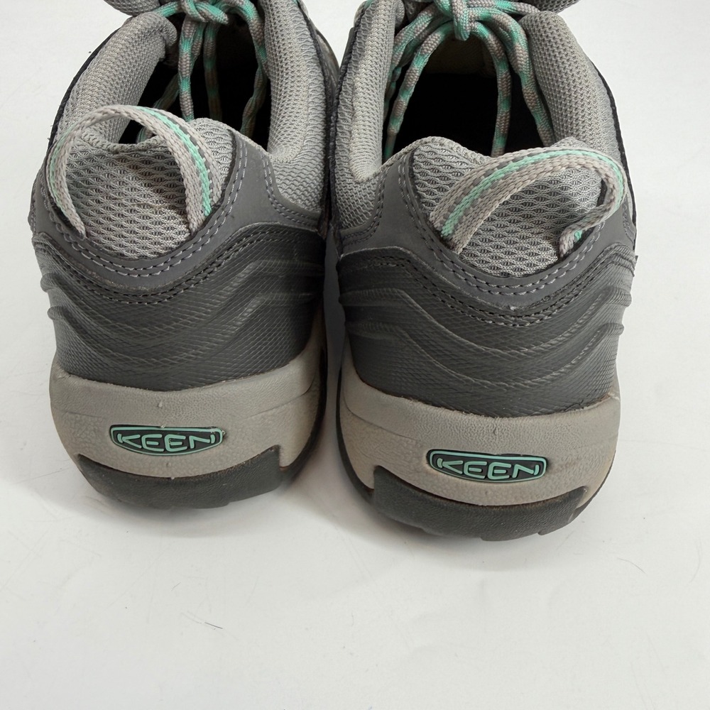 KEEN Voyageur Hiking Shoes Womens 8 Grey Mint Low Top Trail Sneakers - Picture 4 of 8